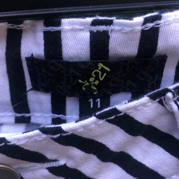 Tapered ankle pin striped cotton pants size  11 Low Waisted - Picture 4 of 7